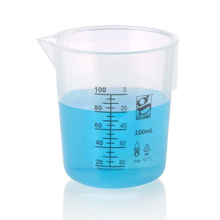 Beaker, Diamond Essentials, Griffin Style, Low Form, Printed Graduations, PP, 100mL, 12/Bag