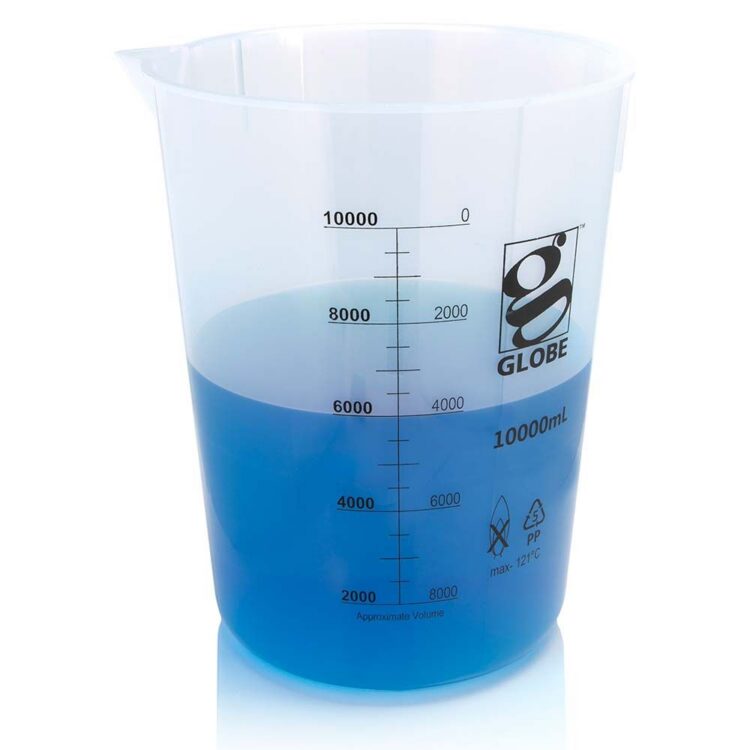 Beaker, Diamond Essentials, Griffin Style, Low Form, Printed Graduations, PP, 10,000mL, 1/Bag