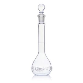 Flask, Volumetric , Globe Glass, 25mL, Class A, To Contain (TC), ASTM E288, 6/Box