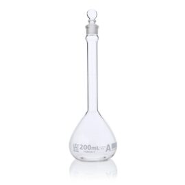 Flask, Volumetric , Globe Glass, 200mL, Class A, To Contain (TC), ASTM E288, 6/Box