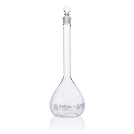 Flask, Volumetric , Globe Glass, 250mL, Class A, To Contain (TC), ASTM E288, 6/Box