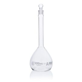 Flask, Volumetric , Globe Glass, 500mL, Class A, To Contain (TC), ASTM E288, 6/Box