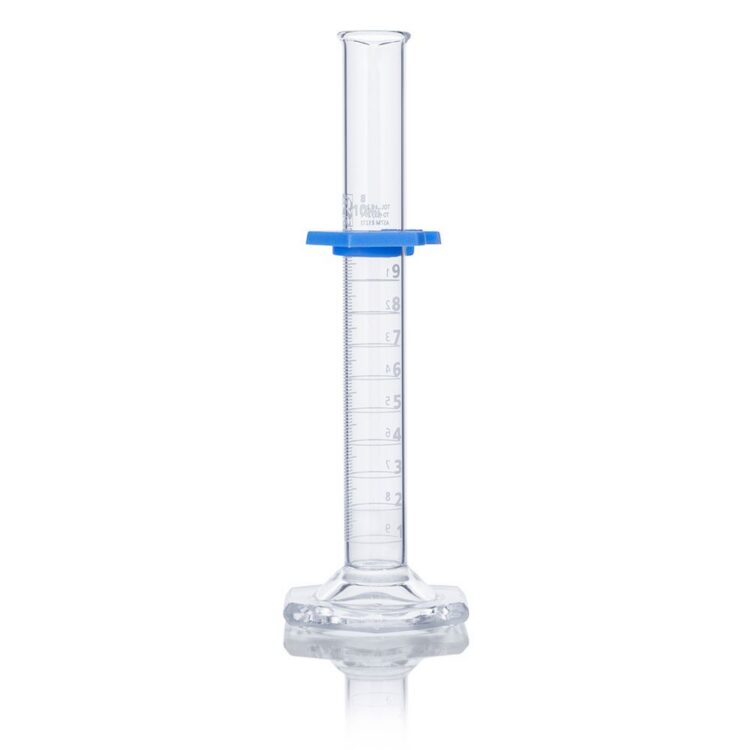 Cylinder, Graduated, Globe Glass, 10mL, Class B, To Deliver (TD), Dual Grads, ASTM E1272, 4/Box